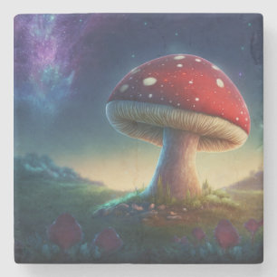 Spacey Amanita Muscaria Stone Coaster