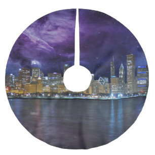 Spacey Chicago Skyline Brushed Polyester Tree Skirt