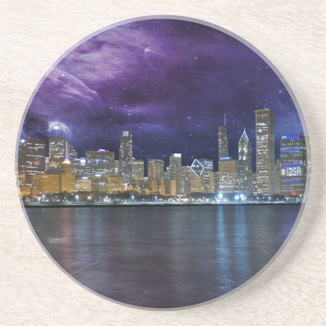 Spacey Chicago Skyline Coaster (Front)