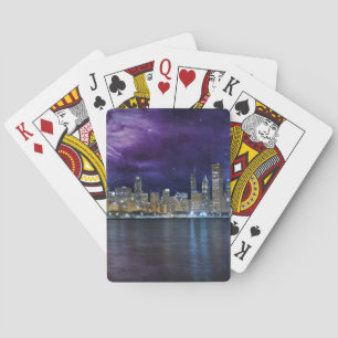 Spacey Chicago Skyline Playing Cards