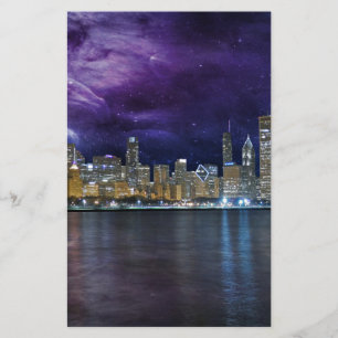 Spacey Chicago Skyline Stationery