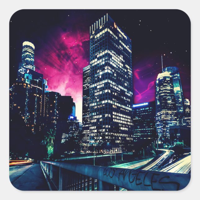 Spacey Los Angeles Square Sticker (Front)