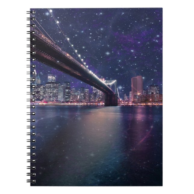 Spacey Manhattan Skyline Notebook (Front)