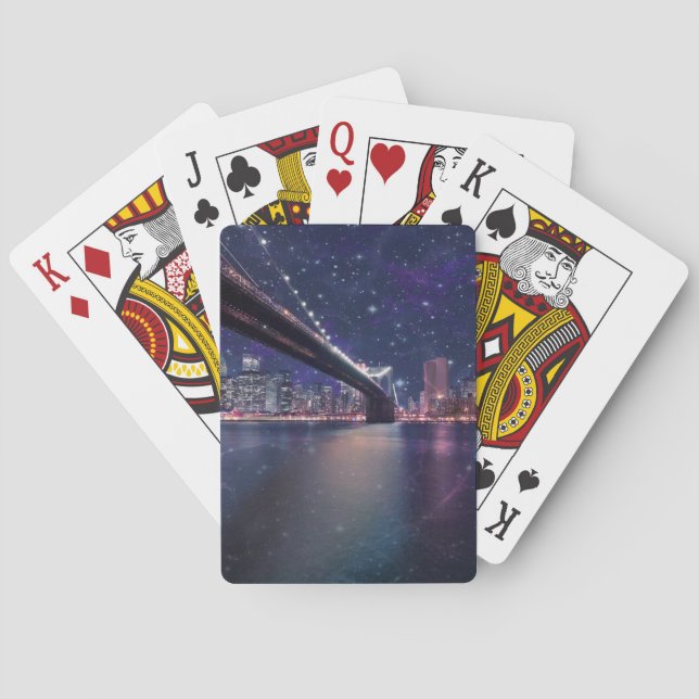 Spacey Manhattan Skyline Playing Cards (Back)