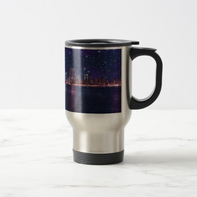 Spacey Manhattan Skyline Travel Mug (Right)