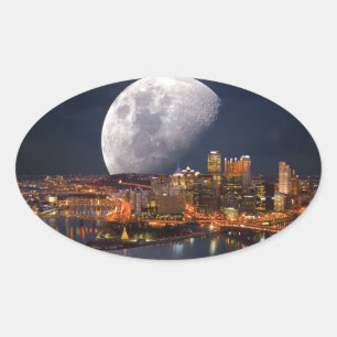 Spacey Pittsburgh Oval Sticker