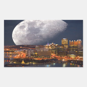 Spacey Pittsburgh Rectangular Sticker