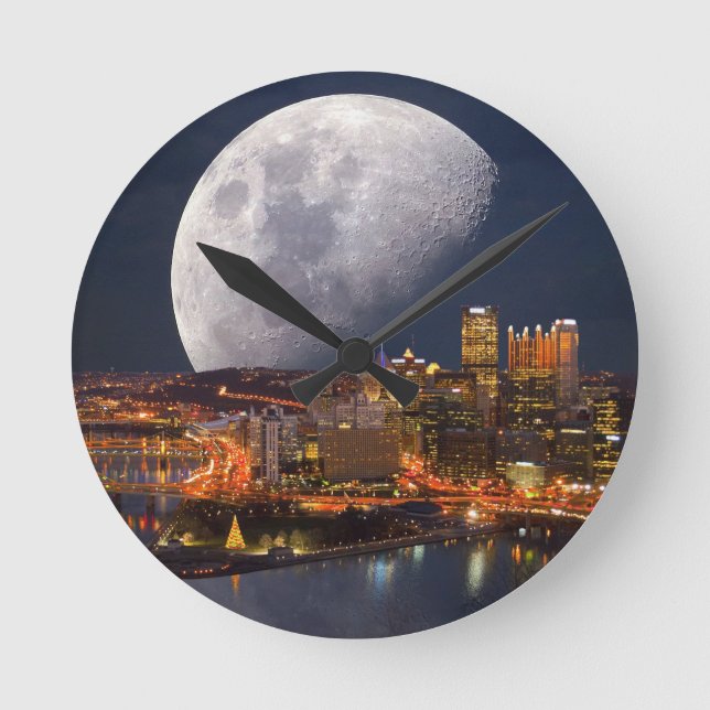 Spacey Pittsburgh Round Clock (Front)