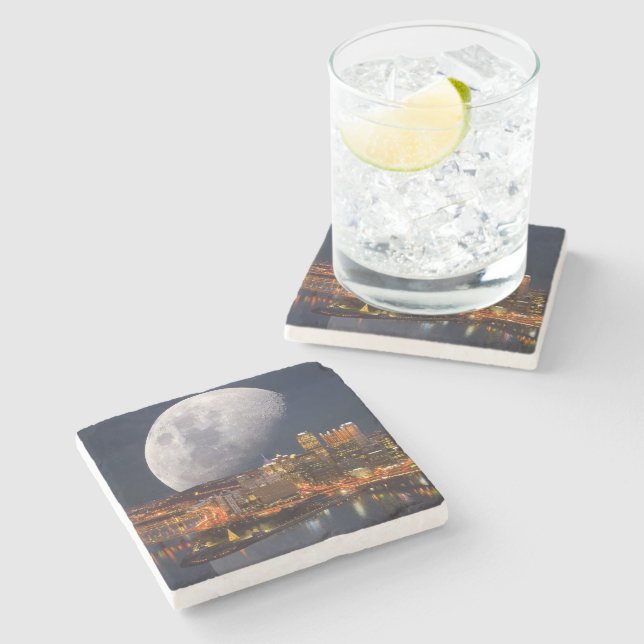 Spacey Pittsburgh Stone Coaster (Side)