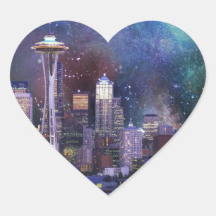 Spacey Seattle Heart Sticker