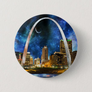 Spacey St. Louis Skyline 6 Cm Round Badge