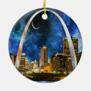 Spacey St. Louis Skyline Ceramic Tree Decoration