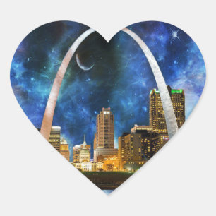 Spacey St. Louis Skyline Heart Sticker