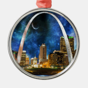 Spacey St. Louis Skyline Metal Tree Decoration