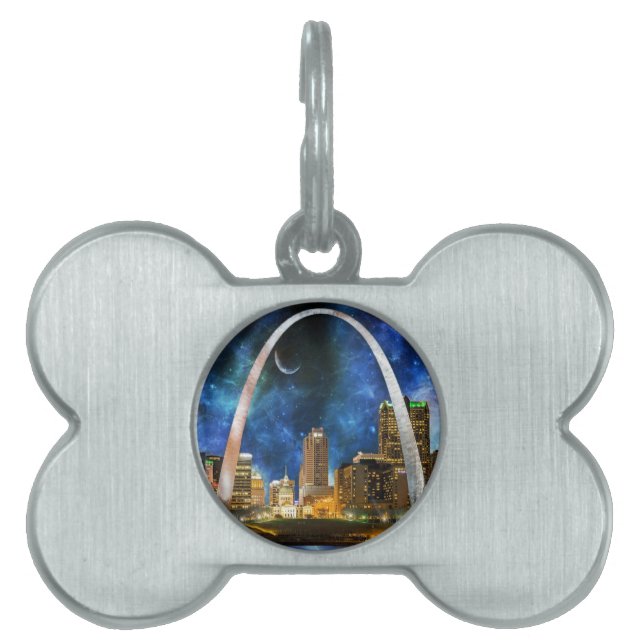 Spacey St. Louis Skyline Pet Name Tag (Front)