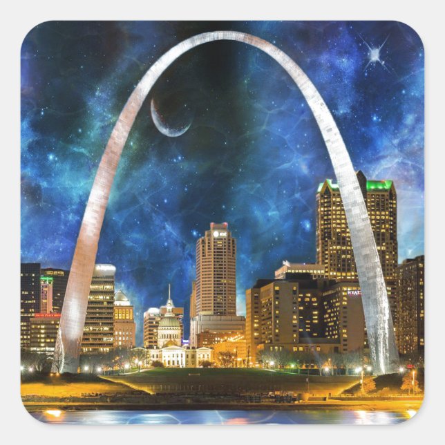 Spacey St. Louis Skyline Square Sticker (Front)