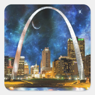 Spacey St. Louis Skyline Square Sticker