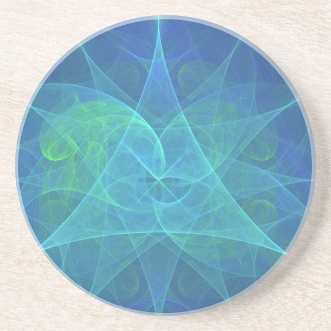 Spacial Harmony in Blue and Green Coaster (Front)