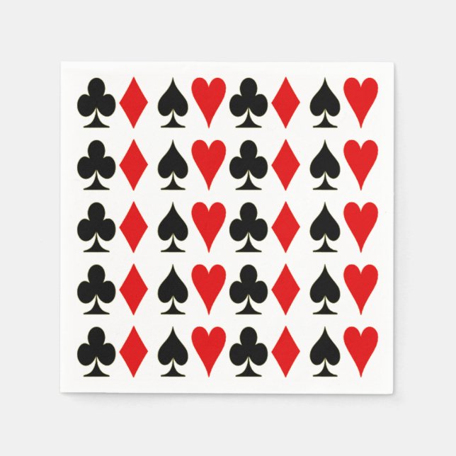 Spade, Diamond, Club, Heart Playing Card Suits Napkin (Front)