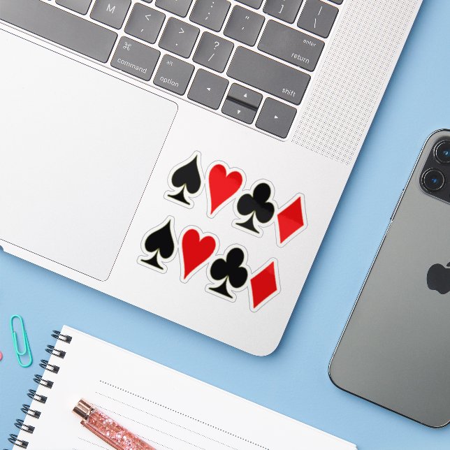 Spade, Diamond, Club, Heart Playing Card Suits x2 (Laptop w/ iPhone)