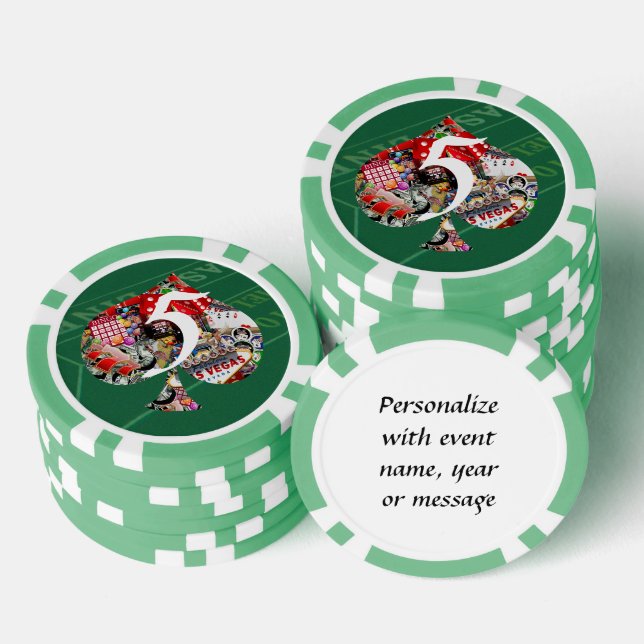 Spade - Las Vegas Playing Card Shape Poker Chips (Stack)