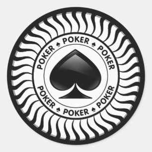 Spade Poker Chip Classic Round Sticker