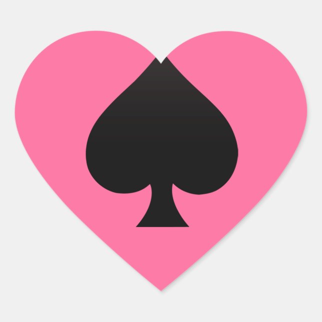 Spade - Suit of Cards Icon Heart Sticker (Front)