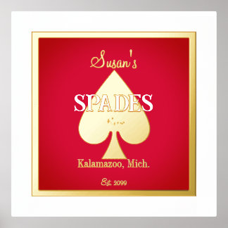 Spades Card Game Room Foil Accent Foil Prints