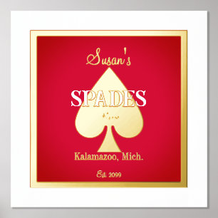 Spades Card Game Room Foil Accent Foil Prints