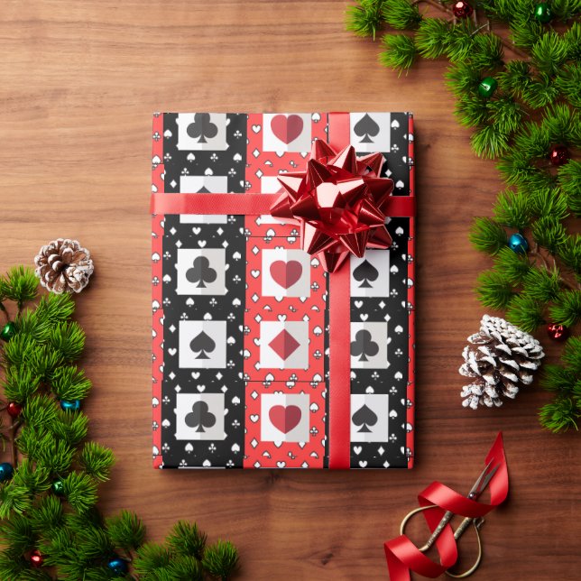 Spades, Hearts, Diamonds, Clubs  Playing Cards Wrapping Paper (Holiday Gift)