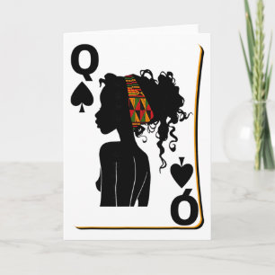 Spades Queen Card Afro American Black History Mont