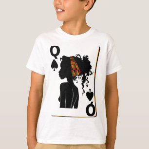 Spades Queen Card Afro American Black History Mont T-Shirt