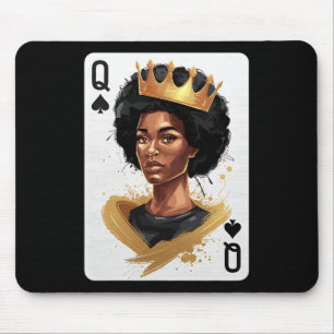 Spades Queen Poker Card Afro American Black Histor Mouse Mat