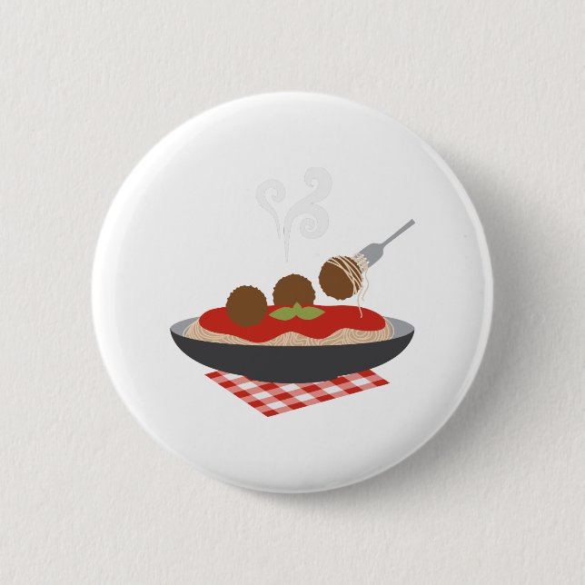 Spaghetti 6 Cm Round Badge (Front)