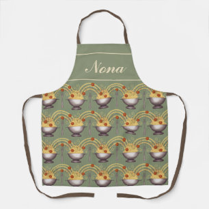 Spaghetti and meatballs green apron