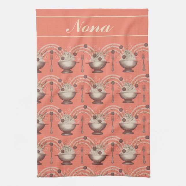 Spaghetti and Meatballs Kitchen Towel for Food Lov (Vertical)