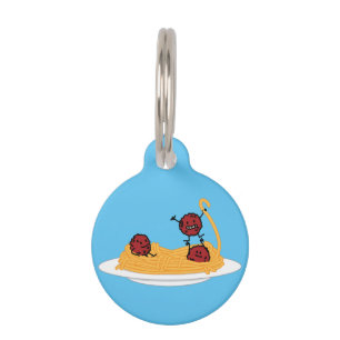 Spaghetti and meatballs pasta noodles Italian food Pet Tag