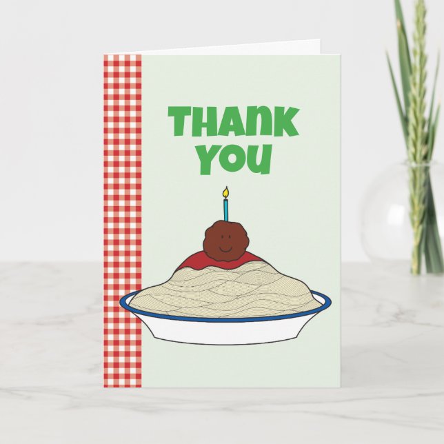 Spaghetti and Meatballs Thank You Card (Front)