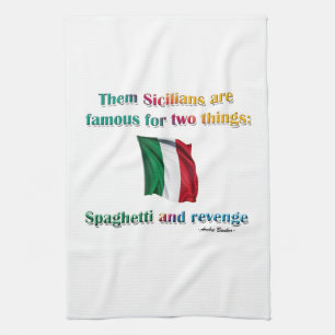 Spaghetti and Revenge Tea Towel