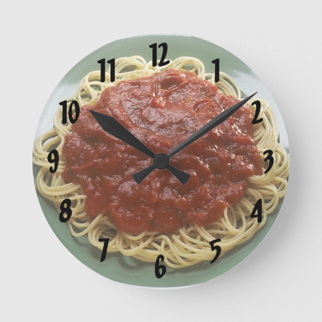 Spaghetti and Tomato Sauce Wall Clock (Front)