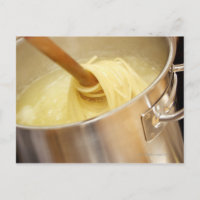 Spaghetti Being Stired in Pot