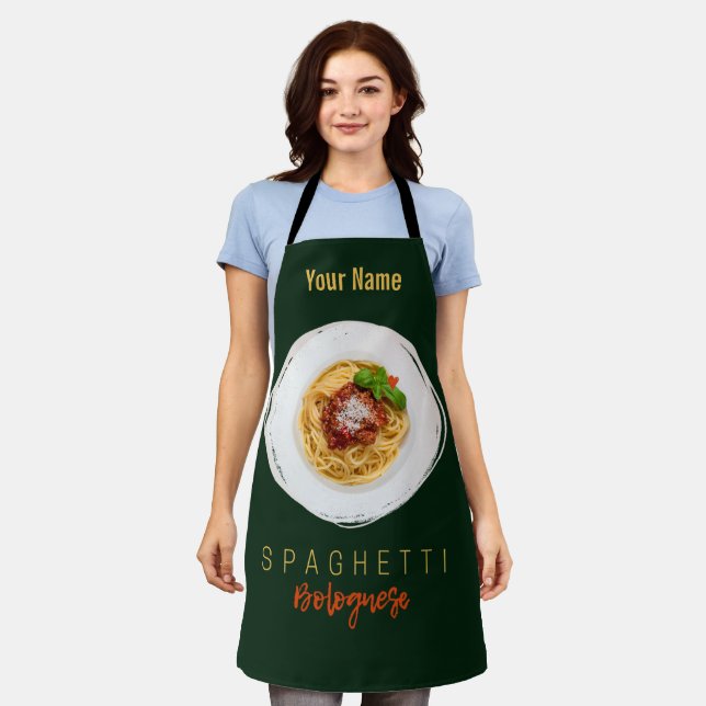 Spaghetti bolognese pasta noodle gourmet chef apron (Worn)