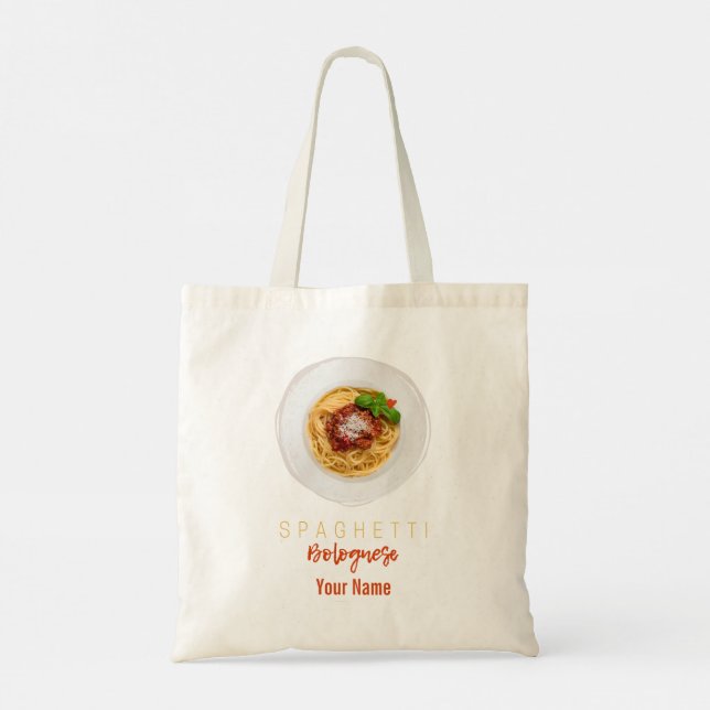 Spaghetti bolognese pasta noodle gourmet chef lugg tote bag (Back)