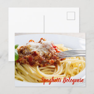 Spaghetti Bolognese Sauce Pasta with Parmesan Holiday Postcard