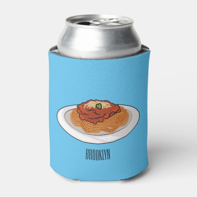  Spaghetti cartoon illustration Can Cooler (Can Front)