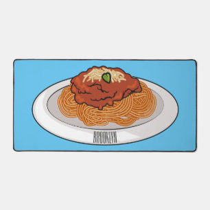 Spaghetti cartoon illustration Desk Mat