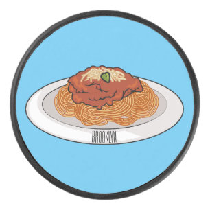 Spaghetti cartoon illustration Hockey Puck