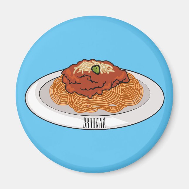  Spaghetti cartoon illustration Magnet (Front)
