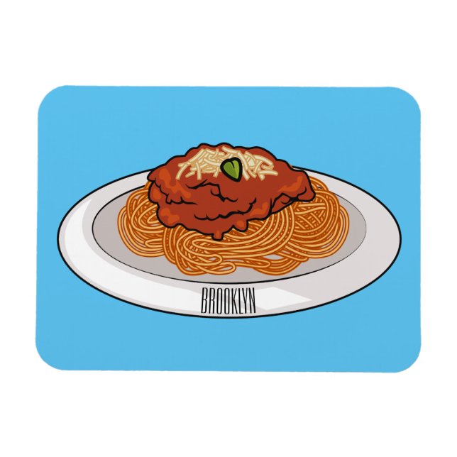  Spaghetti cartoon illustration Magnet (Horizontal)