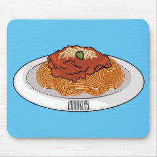 Spaghetti cartoon illustration Mouse Mat